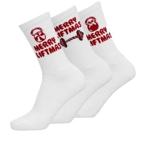 Merry Liftmas White Socks